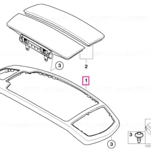Wood panel, centre armrest, front NUSSB.AMERIKAN. - BMW Cel mai bun preț