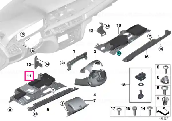Panou ornament comenzi pedal SCHWARZ - BMW Preț mic