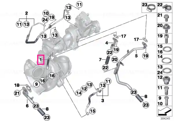 Noutate Conducta alimentare ulei turbina - BMW Seria 5 F10 F11, Seria 7 F01 F02, X5 E70 F15, X6 E71 F16