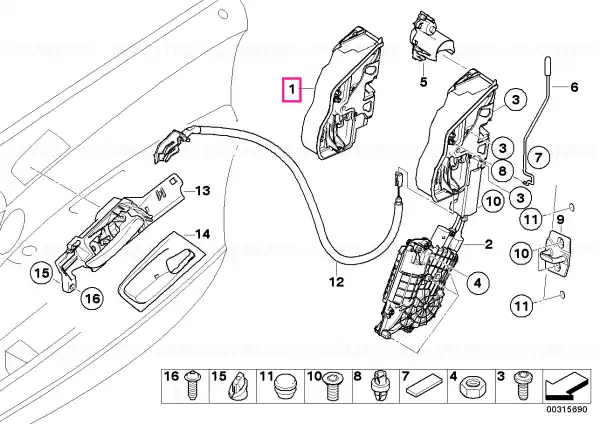 Transport gratuit System latch, left - BMW