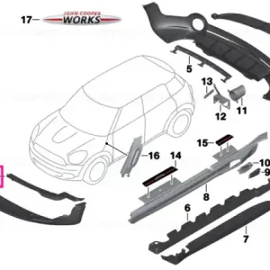 Adaptor right JOHN COOPER W. - BMW - Mini Doar azi