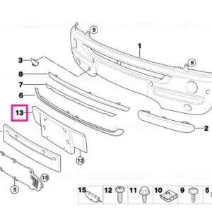 Acoperitură tablă înmatriculare grunduită - BMW - Mini Ofertă specială