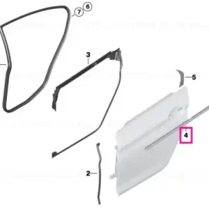 Window well strip, outer, door, rear rgt GLANZSCHWARZ - BMW Reducere extra