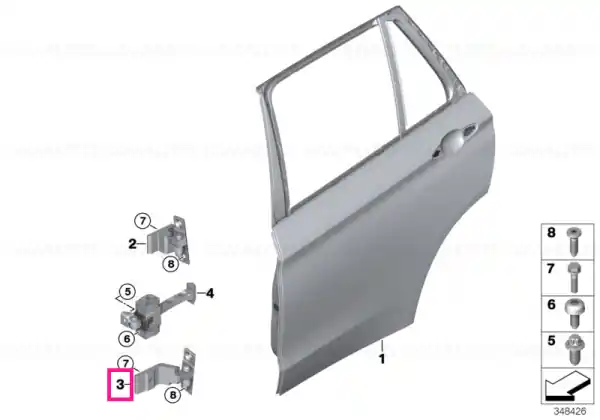 Ofertă de sezon Right lower rear door hinge - BMW