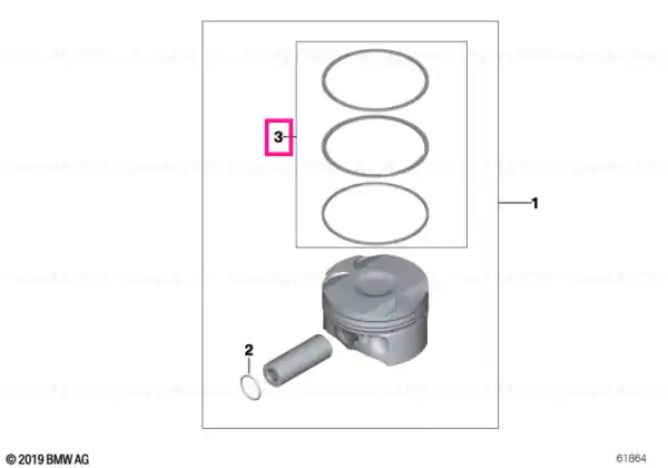 Lichidare de stoc Kit reparație segmenți piston - BMW