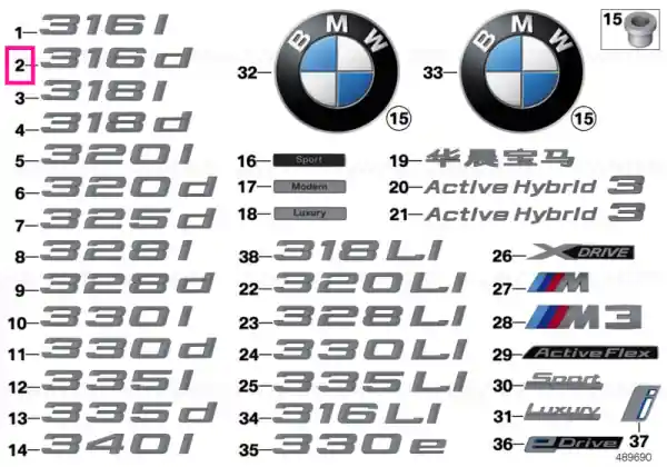 Lettering 316D - BMW Cumpără online