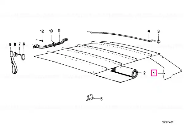 Plată securizată Headliner, sunroof cloth BEIGE - BMW