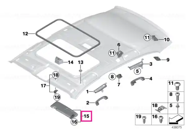 Sun visor without label, right EVERESTGRAU - BMW Expediere rapidă