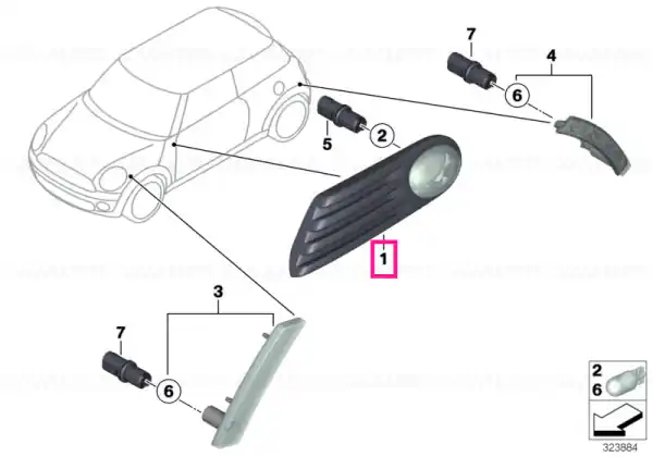 Reducere extra Additional turn indicator lamp, right - BMW - Mini