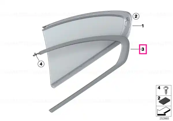 Cel mai vândut Capac geam lateral stanga CHROM - BMW