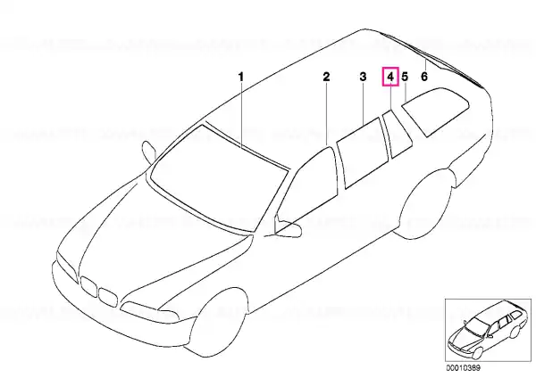 Fixed door window, green, right - BMW Mai ieftin