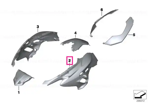 Fairing side panel, front left GLACIER-SILVER - BMW Motorrad Preț mic