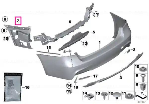 Guide for bumper, side, right - BMW Disponibil imediat
