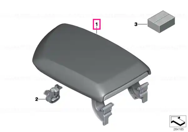 Centre arm rest, imitation leather SCHWARZ - BMW Ofertă limitată