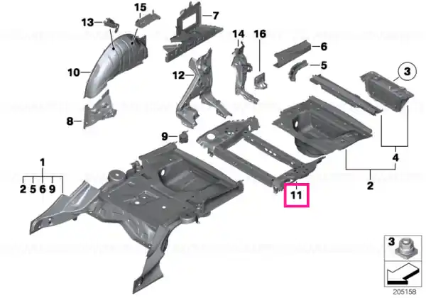 Structură suport podea zonă marfă - BMW Plată sigură