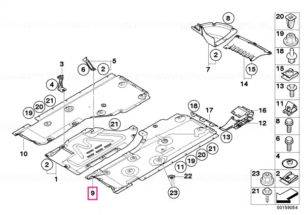 Preț redus Lateral underbody shield, left - BMW