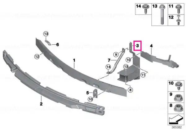 Adapter element, front end, right - BMW Mai ieftin