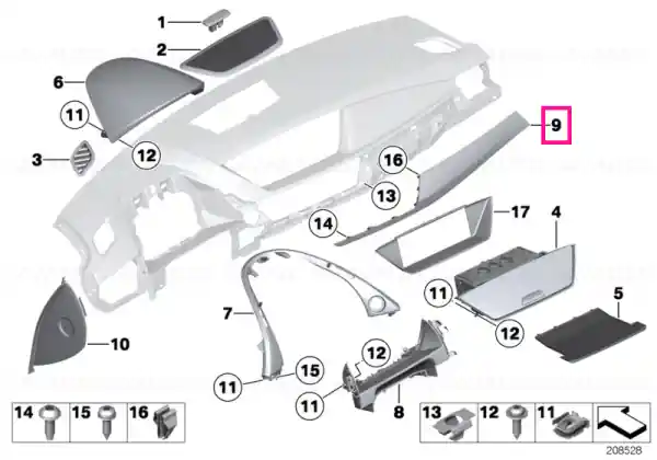 Ornament tablou bord aluminiu - BMW Ofertă exclusivă