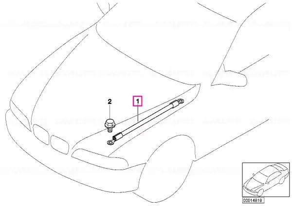 Noutate Earth strap for engine hood - BMW