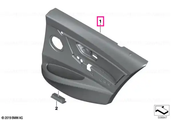 Door lining leather rear left SCHWARZ - BMW Comandă acum
