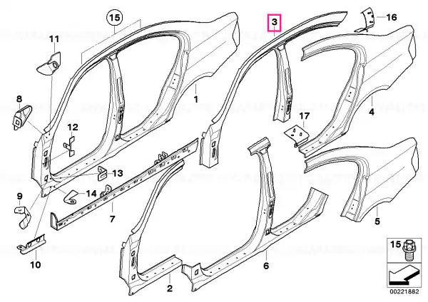 Ofertă de sezon Roof frame left - BMW