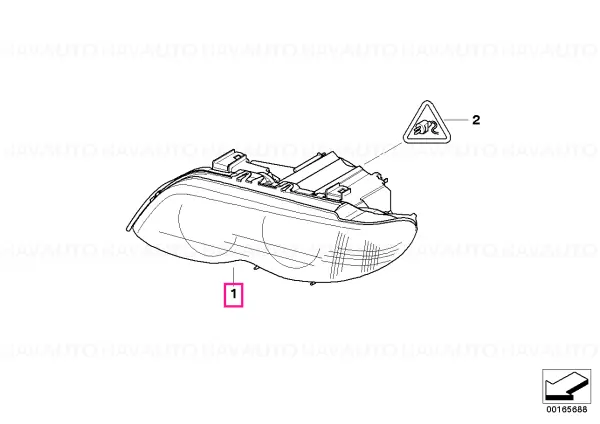 Cumpărături sigure Headlight right - BMW