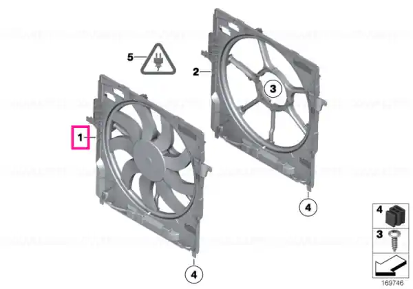 Disponibil imediat Carcasă ventilator cu ventilator 400W - BMW