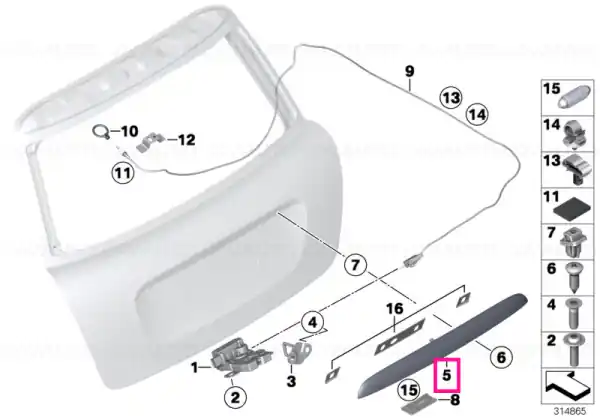 Super ofertă Painted trunk lid grip CODE-UNI/MET. - BMW - Mini