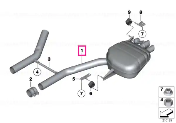 Noutate Rear silencer, left, with exhaust flap - BMW