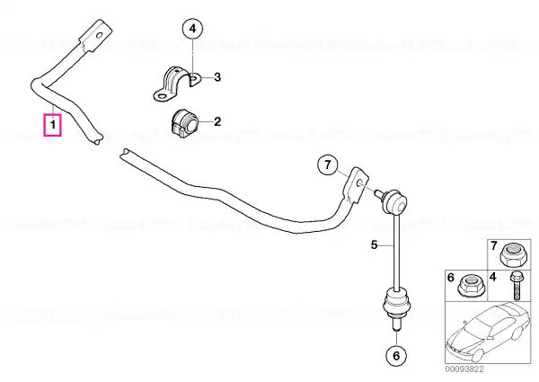 Stabilizer, rear D=16MM - BMW Super ofertă