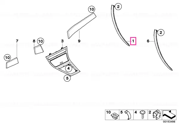 Handle upper section, Pianolack, left SCHWARZ - BMW Ofertă specială