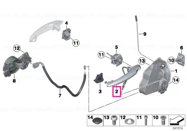 Premium Outside door handle, front CA/CHROM - BMW - Mini