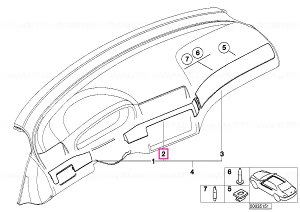 Ultima șansă Decorative strip, I-panel, centre primed - BMW