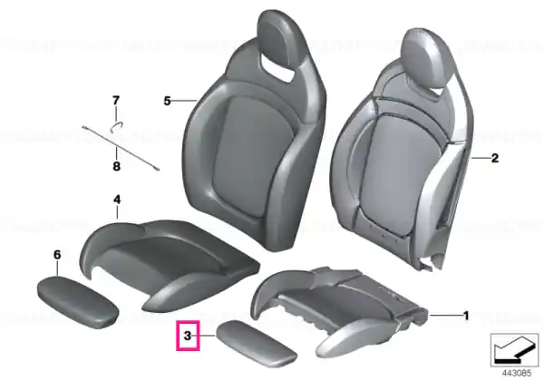 Ieftin Foam part, thigh support - BMW - Mini