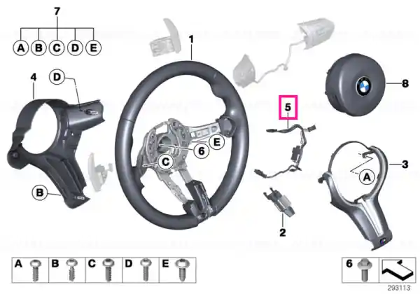 connecting line, steering wheel - BMW Preț promoțional
