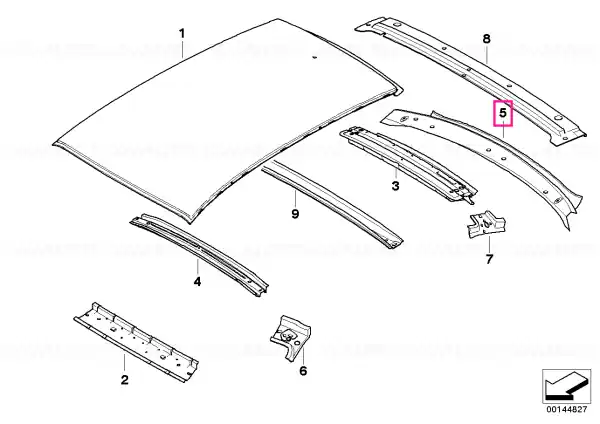 Rear window frame bottom part - BMW Doar azi