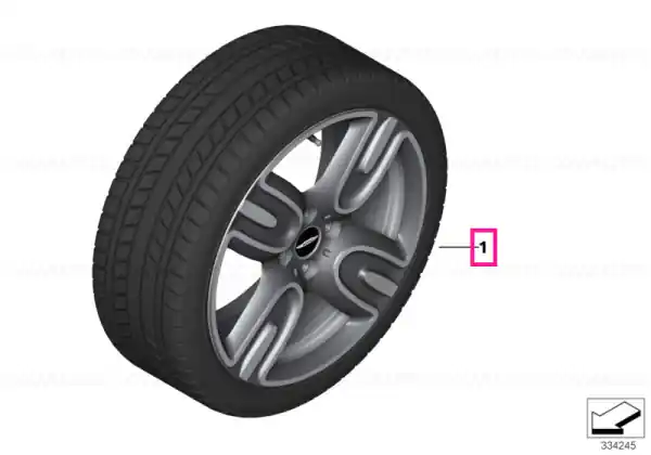 Roată completă de iarnă - JCW LM Wheel Mini GP2 R136 (bright turned) cu anvelopa Michelin Primacy Alpin PA3 - 205/45R17 84V - Mini R56 GP2 Reducere