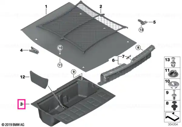 Luggage compartment pan - BMW Calitate înaltă