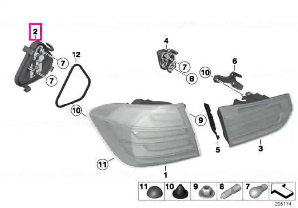 Disponibil imediat Bulb socket, rear light side panel, left - BMW