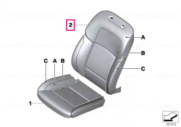 Reducere specială Husă pernă spate confort, piele INDIVIDUAL - BMW