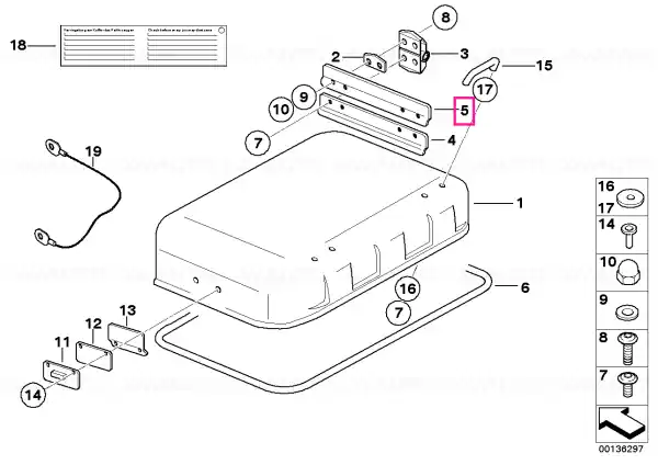 Doar azi Reinforcement plate, top - BMW Motorrad