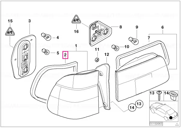 Cel mai vândut Garnitură far spate panou lateral stânga - BMW
