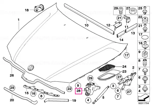 Reducere extra Actuator, left FGS - BMW