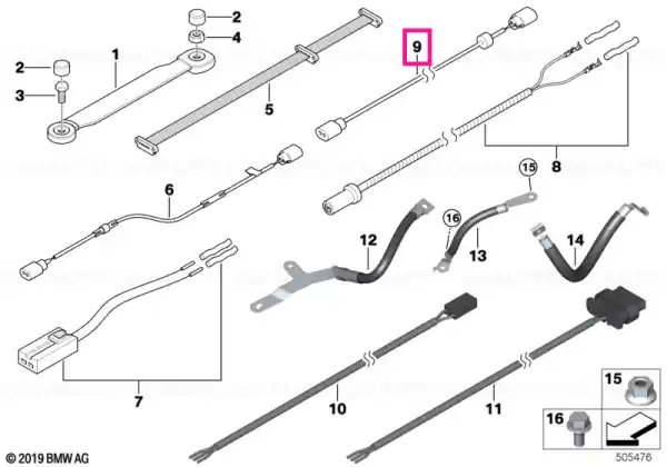 Lichidare de stoc Adapter wire for pedestrian protection - BMW