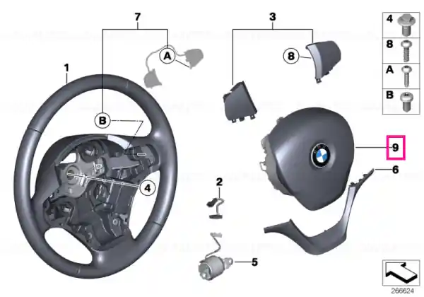 Plată securizată Airbag module, driver's side - BMW