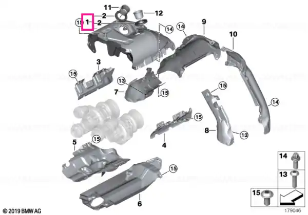Heat shield, upper - BMW Cel mai vândut