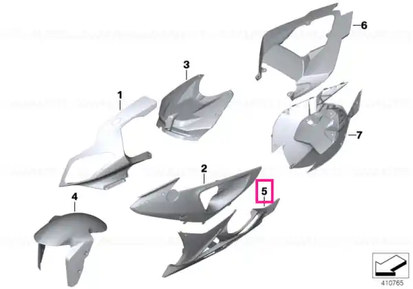 Nu rata Engine spoiler left BLACK - BMW Motorrad