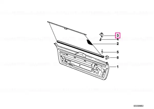 Comandă acum Left roller sun blind hook SCHWARZ - BMW