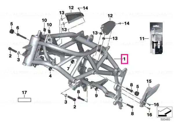 Ultima șansă Front frame without VIN BLACK - BMW Motorrad