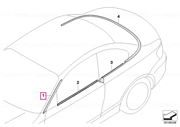 Strip, column A left ALU MATT - BMW Preferatul clienților